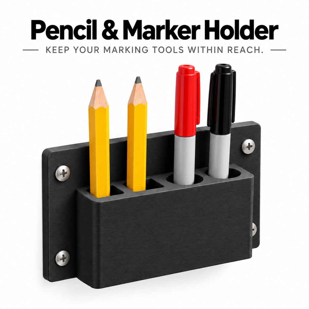 Pencil & Marker Holder - 4 Slot Van & Workshop Wall Mount
