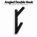 Single angled double hook shown for detail; supplied as a pack of three.